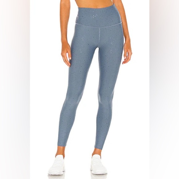 BEYOND YOGA Alloy Sparkle HW Legging in Stormy Blue & Shiny Navy Sparkle S &‎ XS - Picture 1 of 7